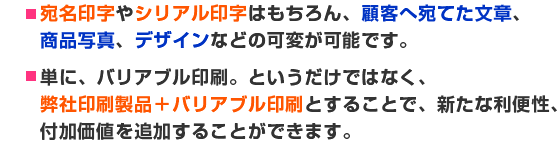 個人情報印字　シリアル番号・ID印字　バーコード・QRコード　カラーバリアブル