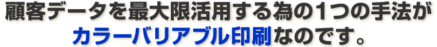 顧客データを最大限活用する為の１つの手法がカラーバリアブル印刷なのです。